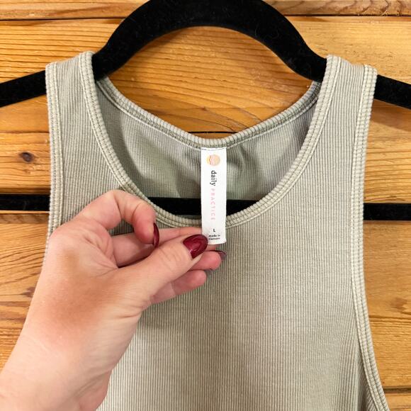 Anthropologie Daily Practice Twofer Midi Dress in sage green Large - Picture 4 of 8